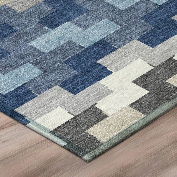 Chantille Machine Washable Indoor/Outdoor Abstract ACN3052 Navy 2 ft. x 7 ft. Runner Rug