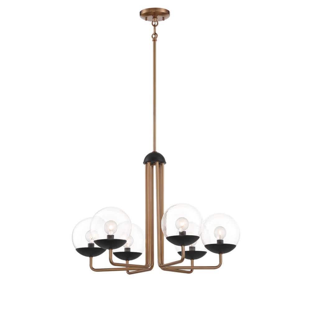 George Kovacs Outer Limits 6-Light Painted Bronze Chandelier with Clear  Glass Globe Shades P1505-416 - The Home Depot