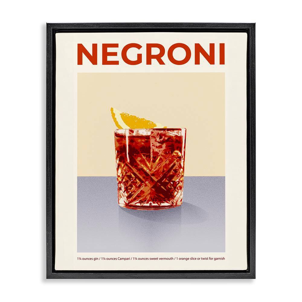 Negroni Classic Cocktail by Victoria Barnes Black Floater Frame Food Graphic Art Print 31 in. x 25 in. price history on PriceWatchPro