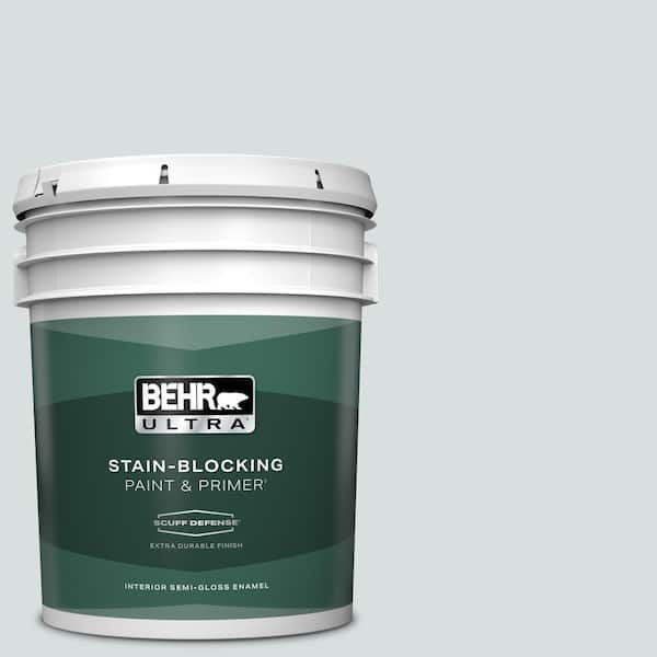 BEHR ULTRA 5 gal. #ECC-31-2 Echo Mist Extra Durable Semi-Gloss Enamel Interior Paint & Primer