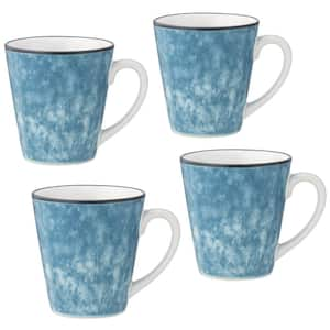 ColorKraft Essence Azurite (Blue) Stoneware Mugs, 12 oz. (Set of 4)