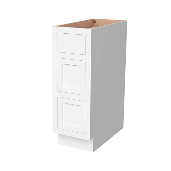 36 in. W x 25 in. D x 34.5 in. H Plywood Base Cabinet with 3-Drawers in Beige
