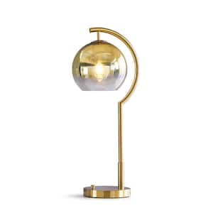 Metro 26.5 in. H Table Lamp - Brushed Brass/Glass Gold Globe