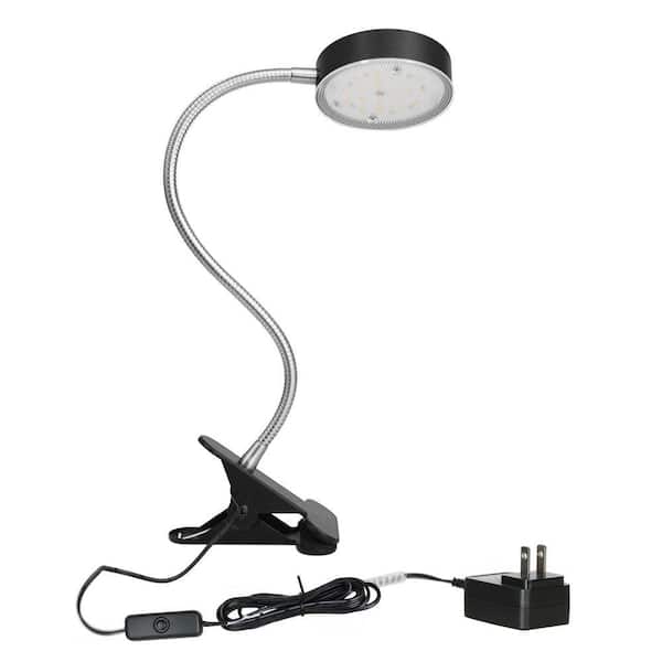 20.5 in. Black 360° Flexible Gooseneck LED Desk Lamp with Clip