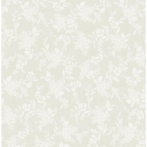 30.75 sq. ft. Neutral Tonal Floral Vinyl Peel and Stick Wallpaper Roll