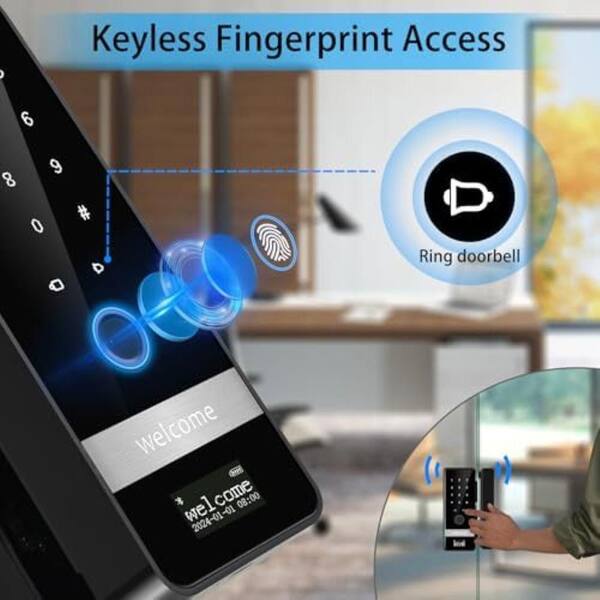 thumbnail image 2 of Upgrade Your Door With This Biometric Fingerprint Smart Lock – Keyless Entry, Bluetooth, And Tuya App Control 2 of 4
