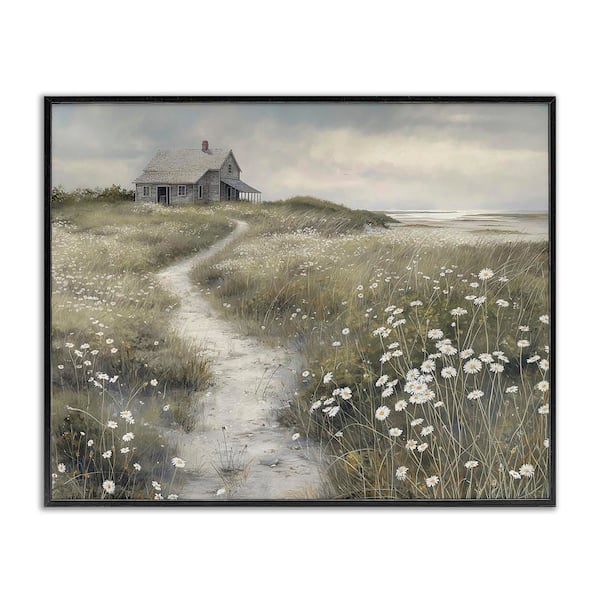 Stupell Industries Path To Coastal Cottage by Imagine It Images Black Framed Nature Giclee Art Print 11 in. x 14 in.