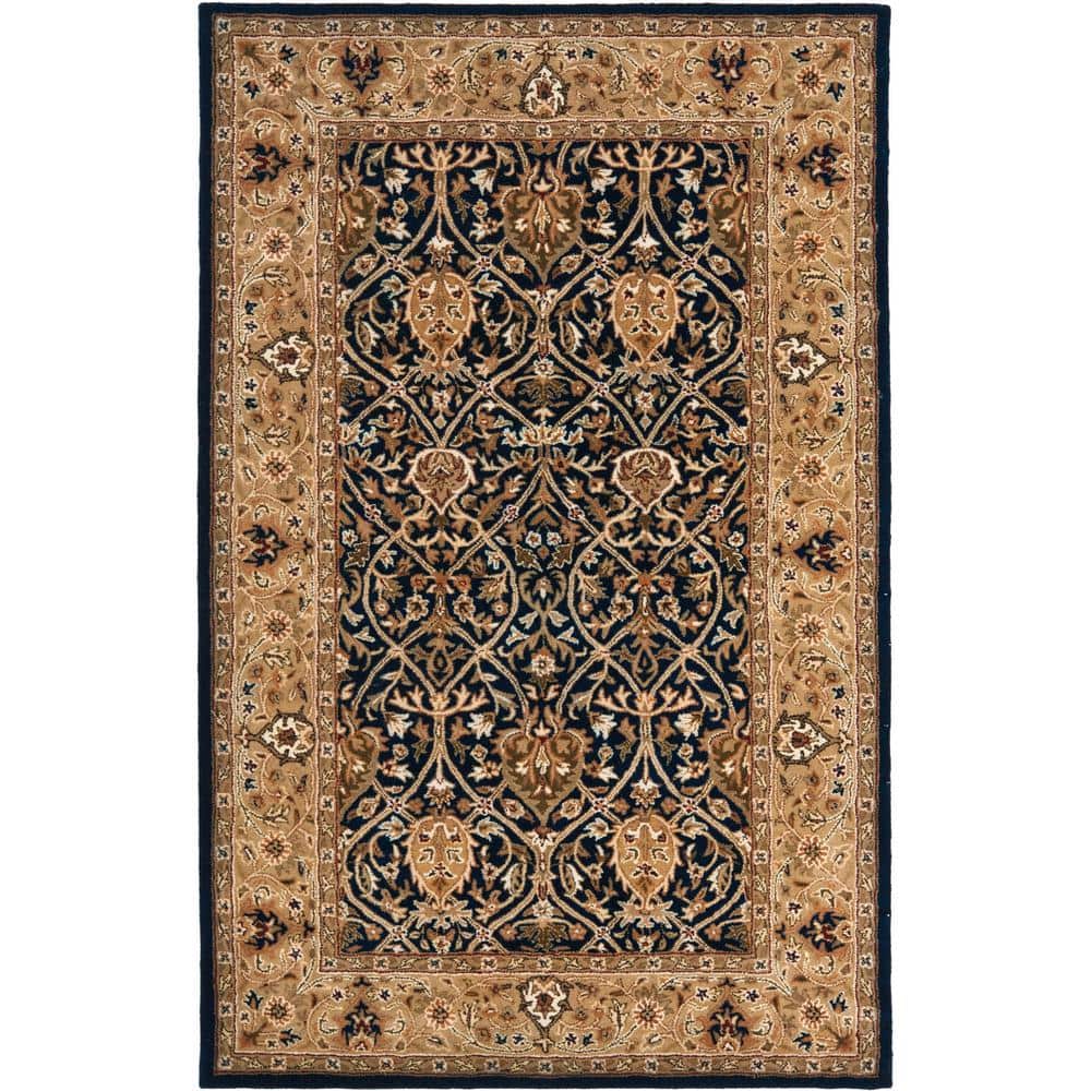 Legend Blue and Gold Hand-Tufted Wool Area Rug 4' x 6'