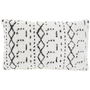 Lifestyles Black Geometric 20 in. x 12 in. Rectangle Throw Pillow