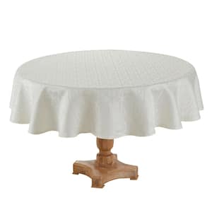 Branson Teflon Treated Jacquard Tablecloth, Ivory, Tablecloth, (70 in. round)