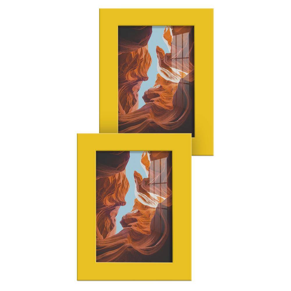 Modern 3.5 in. x 5 in. Yellow Picture Frame (Set of 2) price history on PriceWatchPro
