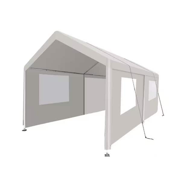 Sudzendf 10 ft. x 20 ft. Heavy-Duty Portable Carport Garage Tent, Outdoor Storage Shelter, White
