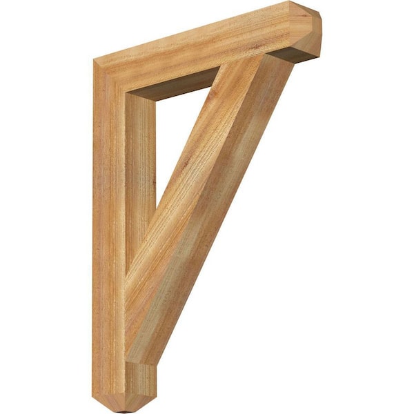 Ekena Millwork 4 in. x 32 in. x 24 in. Western Red Cedar Traditional Craftsman Rough Sawn Bracket