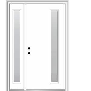 Viola 48 in. x 80 in. Right-Hand Inswing 1-Lite Frosted Glass Primed Fiberglass Prehung Front Door on 4-9/16 in. Frame