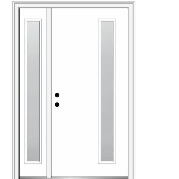 MMI Door Viola 48 in. x 80 in. Right-Hand Inswing 1-Lite Frosted Glass Primed Fiberglass Prehung Front Door on 4-9/16 in. Frame