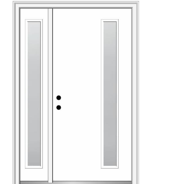 MMI DOOR Viola 50 in. x 80 in. Right-Hand Inswing 1-Lite Frosted Glass Primed Fiberglass Prehung Front Door on 4-9/16 in. Frame