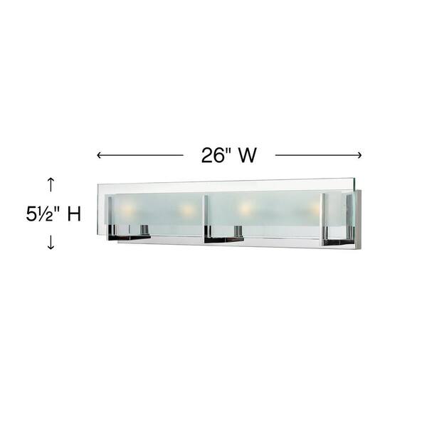 HINKLEY - LATITUDE 26 in. 4-Lights Chrome Vanity Light