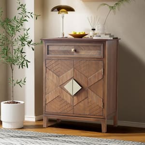 Retro Brown 1-Drawer 14 in. W Dresser with 2-Doors