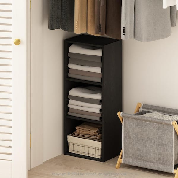 Furinno Reed 31.5 in. Tall Blackwood Wood 3-Shelf Bookcase