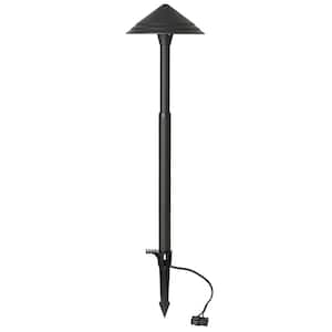 Low Voltage 90 Lumens Black Outdoor Integrated LED Path Light with Adjustable Post Height; Weather/Water/Rust Resistant
