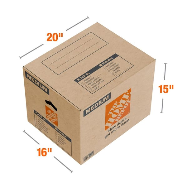 20 in. L x 16 in. W x 15 in. D Medium Moving Shipping and Packing Box with Handles