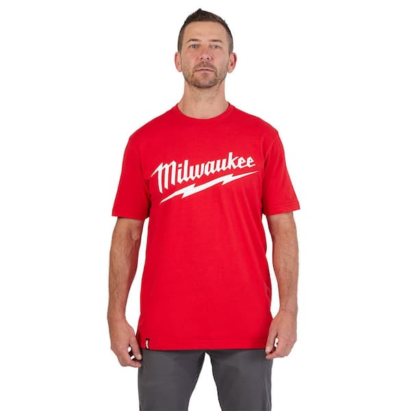 Milwaukee Men's 2X-Large Red Heavy-Duty Short-Sleeve T-Shirt 607R