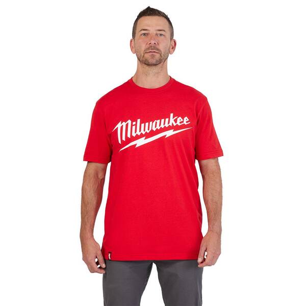 【MODERNIF】Your Full Short Sleeve T-Shirt Milwaukee Men's Small Red Heavy-Duty Short-Sleeve T-Shirt