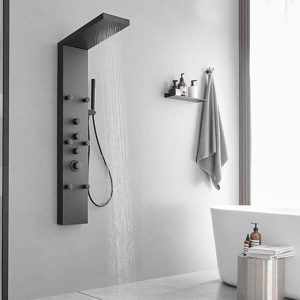 HOMEMYSTIQUE 6-Jet Rainfall Shower Panel System with Rainfall