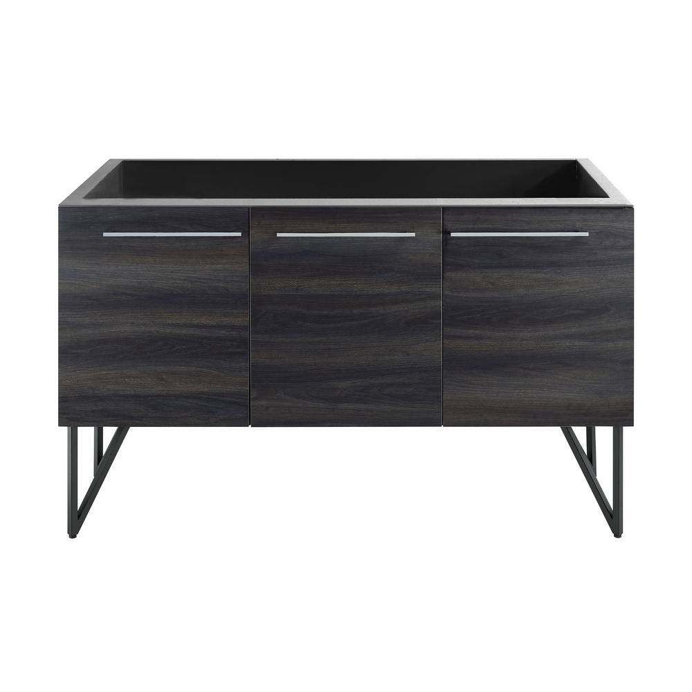 Annecy 60" Dark Brown Walnut Freestanding Double Bathroom Vanity