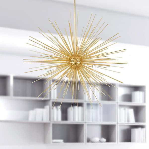 Savannah 9 Light Chandelier With Gold Leaf Finish