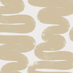 28 sq. ft. Bobby Berk Wiggle Room Sand and White Peel and Stick Wallpaper