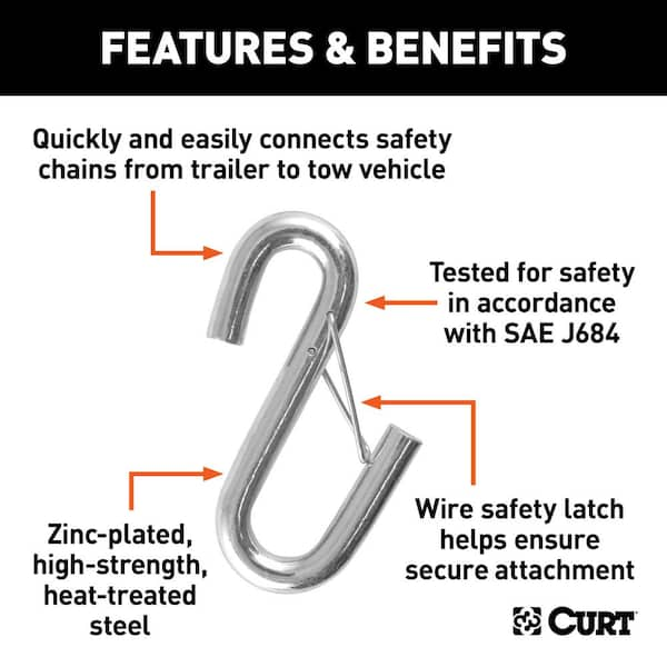 CURT 1/2" Safety Latch Clevis Hook (35,000 lbs.) 81910 - The Home Depot