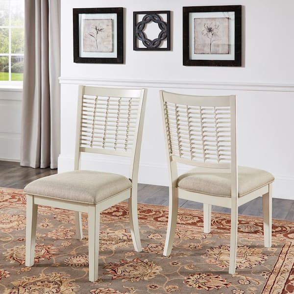 HomeSullivan White Finish Wicker Dining Chair (Set of 2)