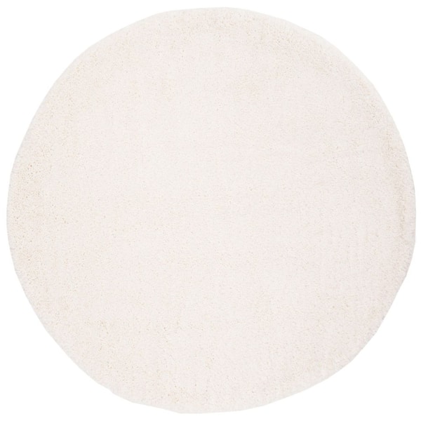 Fontana 8 ft. x 8 ft. Ivory Solid Color Round Rug