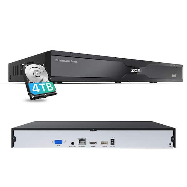 32 Channel NVR for Security System, Only Work with Same Brand 3MP to 8MP IP Cameras, No PoE Port, 4TB HDD