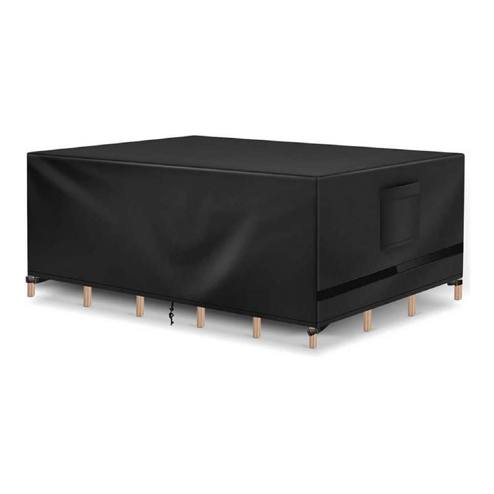 90 in. L x 64 in. W x 28 in. H Waterproof Outdoor Patio Furniture Cover, Bl