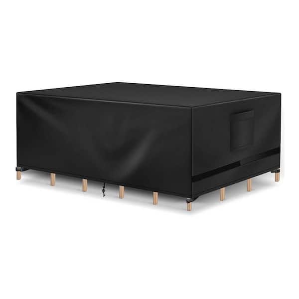 Unbranded 90 in. L x 64 in. W x 28 in. H Waterproof Outdoor Patio Furniture Cover, Black