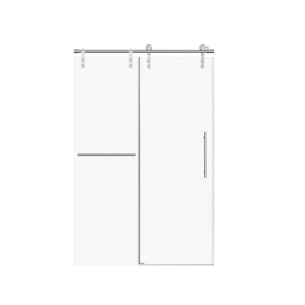 48 in. W x 76 in. H Sliding Frameless Shower Door in Brushed Nickel with SGCC Tempered Glass price history on PriceWatchPro