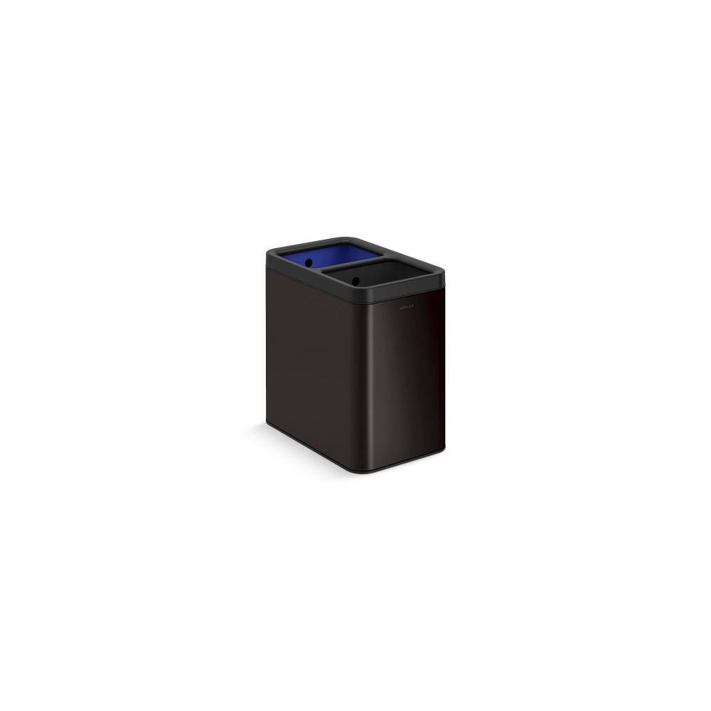 KOHLER 22-Liter Dual-Compartment Open-Top Trash Can in Black