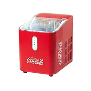 Self Cleaning 11 in. 26 lbs. Countertop Automatic Portable Ice Maker in Red