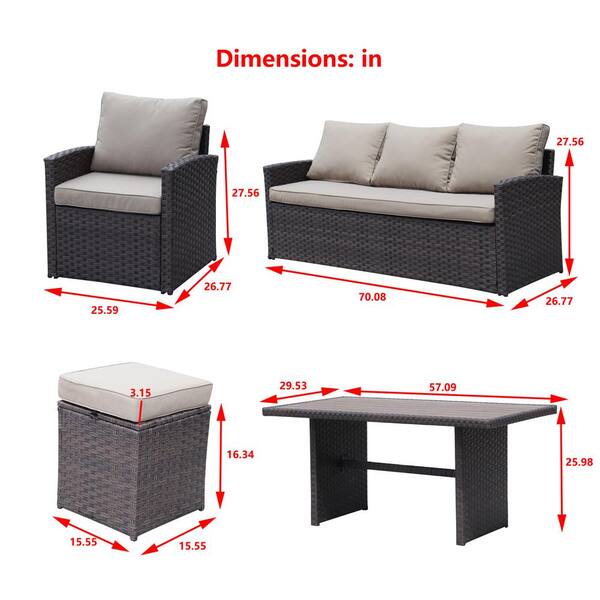 Rattan effect 3 seater corner garden sofa discount set