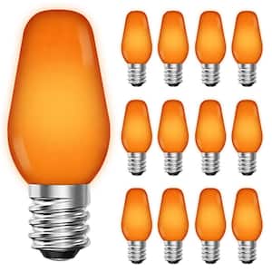0.5-Watt C7 LED Orange Replacement String Light Bulb Shatterproof Enclosed Fixture Rated UL E12 Base (12-Pack)