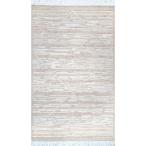 RUGS USA Bing Shag Beige 4 ft. x 6 ft. Area Rug