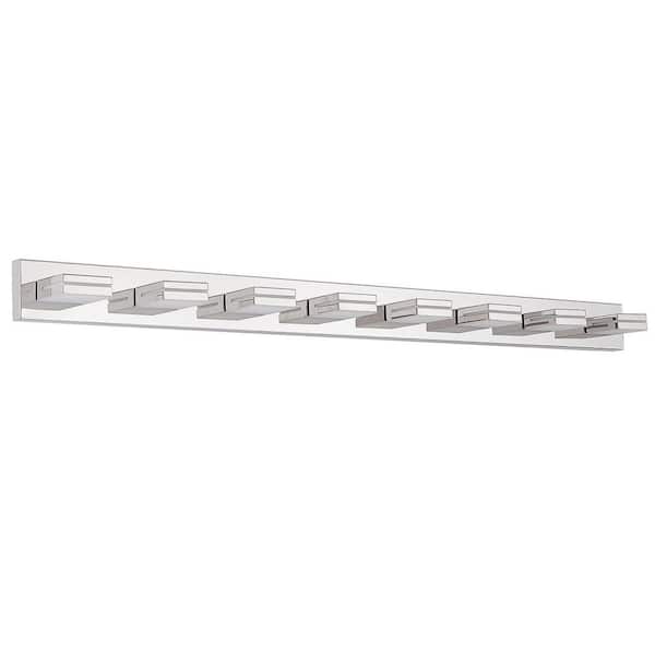 63 in. 8-Light Chrome LED Vanity Light