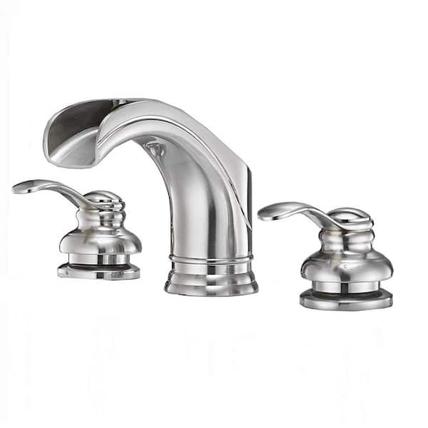 Unbranded 8 in. Widespread 2-Handle Bathroom Faucet in Brushed Nickel