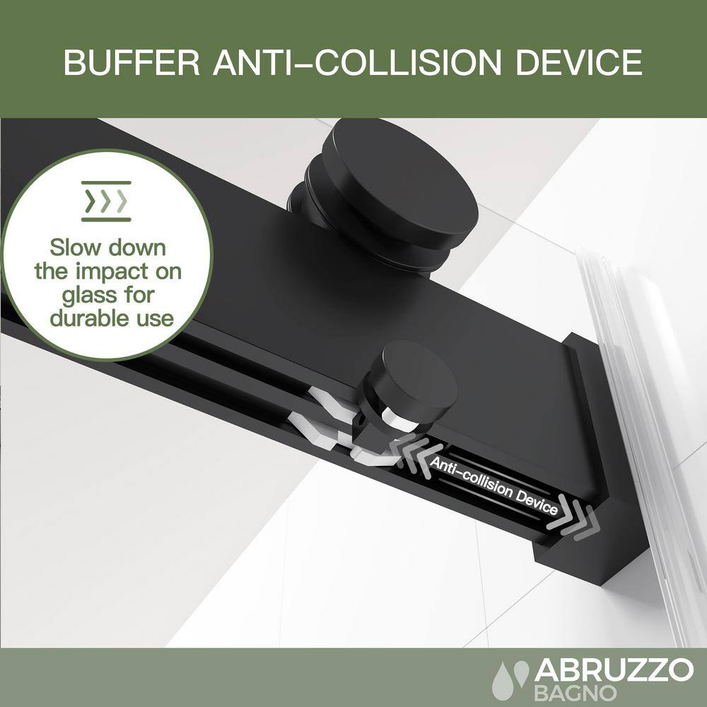 Black Frameless Sliding Shower Door with Tempered Glass