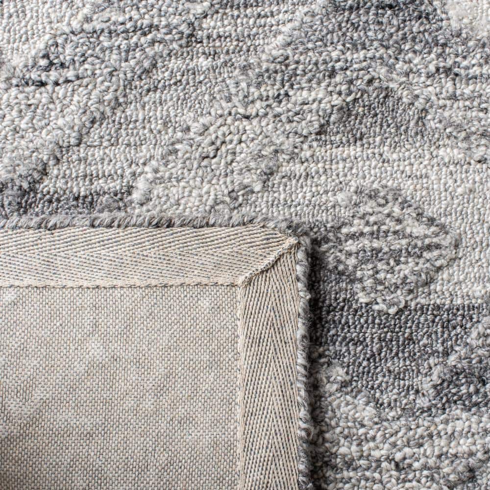 Gray Abstract Handmade Tufted Wool and Viscose Rug, 6' x 9'