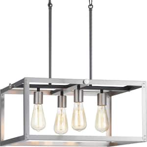 Union Square Collection 4-Light Stainless Steel Coastal Chandelier Light