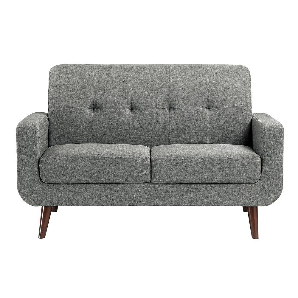 Homelegance Adelia 56 in. W Gray Textured Fabric Loveseat 9433GY-2 ...