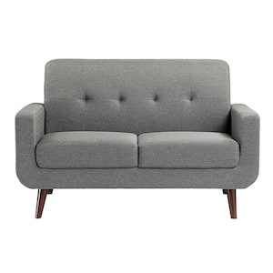 Adelia 56 in. W Gray Textured Fabric Loveseat